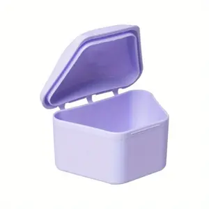 1pc Portable Denture Bath Case - Retainer & Denture Cleaner Cup for Soaking & Travel Cleaning - Storage Container with Secure Lid, Retainer Box