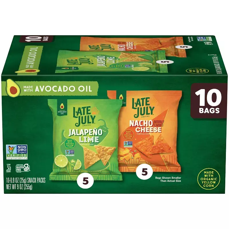 Late July Nacho Jalepeno Lime Tortilla Chips - 9oz/10ct