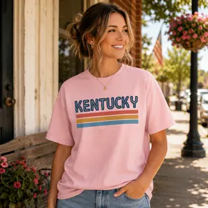 Kentucky Shirt | Retro Sunset Stripe Design | Basic Cotton