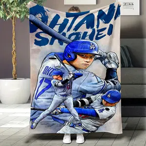 Baseball player Shohei Ohtani batting action is perfect for sofa, living room decoration, sofa cover blanket, fleece blanket, nap blanket, fleece texture