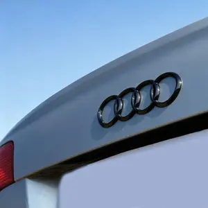 1pcs 177mm glossy black Four-Ring Emblem for Audi A6L, A4, TT, 2004-2006, Custom Tailgate Sticker, Car trunk badge logo, Auto Accessories