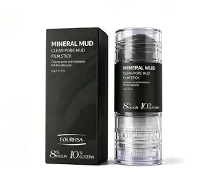 Dual-End Mineral Mud Mask Stick, Deep Pore Cleansing Clay Stick, Oil Absorbing & Hydrating with Kaolin & Glycerin, Purify Blackheads & Refine Skin Texture, Mess-Free Solid Mud Mask for Face Cleanser Facial