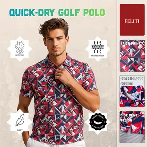 Men's Polo Golf Shirt – Quick-Dry Slim-Fit Embroidered Logo Breathable Lightweight Top Gifts for Him Dad Men's Golf Gifts