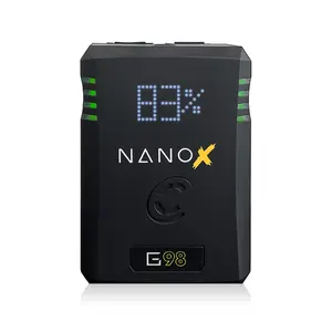 Core NANOG98X, 98wh Micro Sized Gold-Mount Smart Camera Battery Pack, 14.8v 6.6Ah. 10A Draw with EmLEDTM Fuel Gauge, USBCPD and Ptap Accessories Portable, Camera Power Source