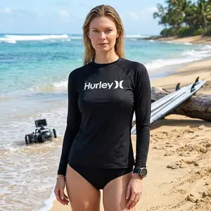 Women's UPF 50+ SPF UV Protection Rash Guard Long Sleeve Shirt - Breathable Quick-Dry Swim Shirt for Surfing Swimming Beach Yoga Water Sports Sun Protection Activewear