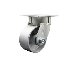 Service Caster SCC-KP30S420-SSBZ Heavy Duty Kingpinless Swivel Top Plate Caster with 4 in. Semi Steel Cast Iron Wheel & Bronze Bearings - 1000 lbs Capacity per Caster