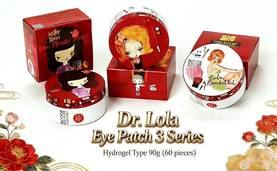 【JU】Dr.LoLa Hydrogel Eye Patches | Lighten Dark Circles with Niacinamide | Smooth Skin with Hydrolized Collagen | Reduce Wrinkle Depth with Adenosine | 60 Pcs |  Korean Eye Care
