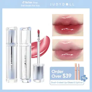 JUDYDOLL Ice Watery Lip Gloss, Blur, Mirror Lip Glaze, Glossy Lip Stain, Transfer-Proof, Metal Applicator, Waterproof, Long-Lasting, Moisturizing, Liquid Lipsticks, Plumping, Not Easy To Fade, Halloween Makeup, Cosmetics, Valentines Day Gift, New Year