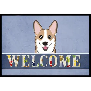 Carolines Treasures  Sable Corgi Welcome Indoor & Outdoor Mat- 18 x 27 in.