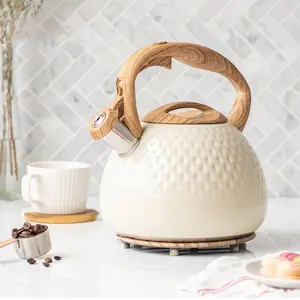 Whistling Kettle, 1 Count Stainless Steel Tea Kettle with Wooden Handle, Durable Insulated Water Kettle for Home Kitchen, Kitchen Utensils, Jug