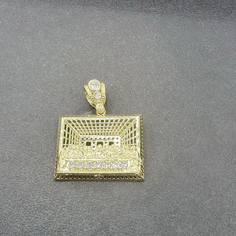 10k Gold Square-Shaped Last Supper Pendant