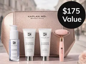 KAPLAN MD SKINCARE Diamond Contour 5-piece Discovery Kit - Smooth Anti Aging Applicator with Organic Radiant Polish & Hydrate Daily Facial Firming - $175 Value - Faux, Cosmetic