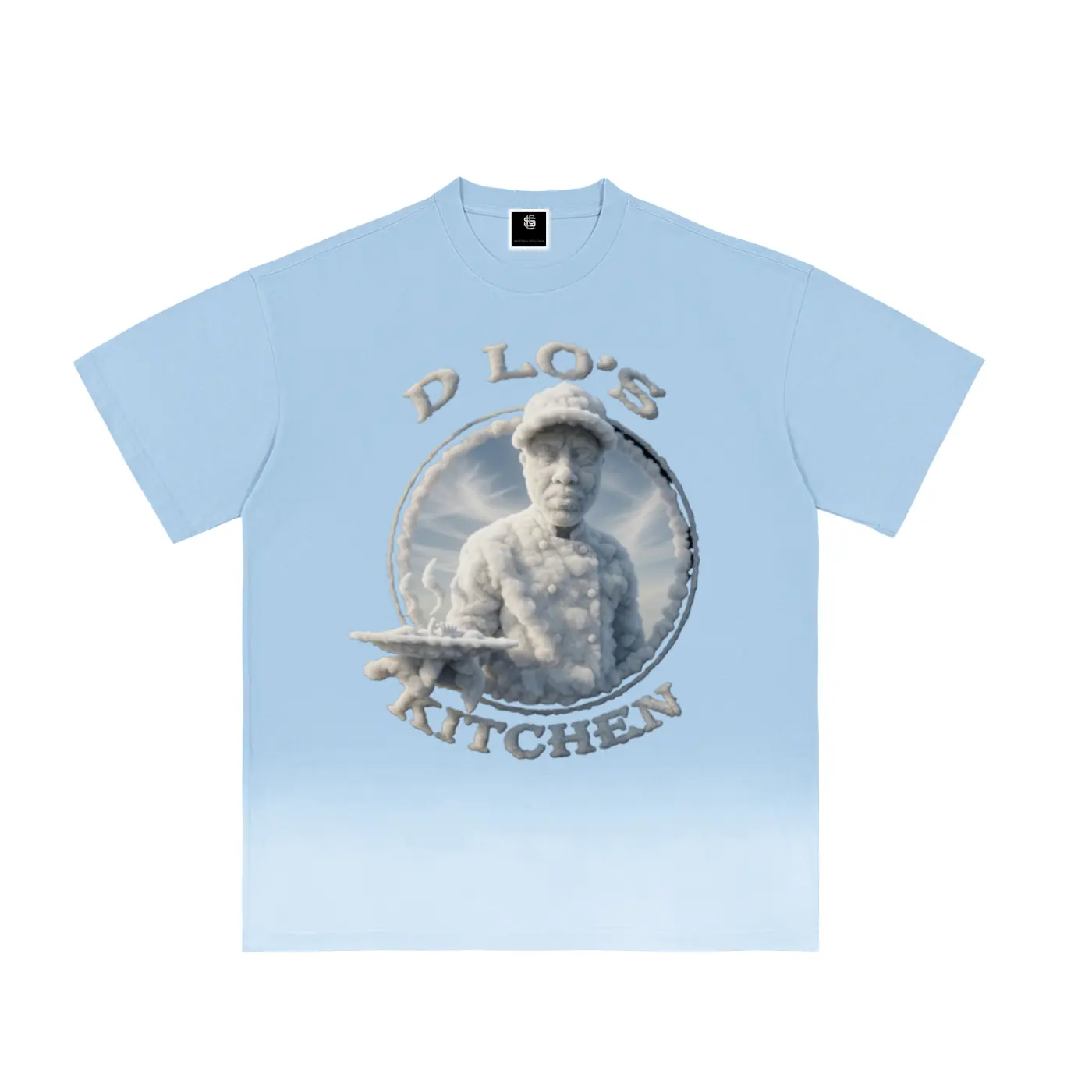 LS31st x D-Lo's Kitchen "Above The Clouds" Casual Round Neck Short-Sleeve Piece Vintage Washed Sunfade Collectible Cultural Art Tops T-Shirt