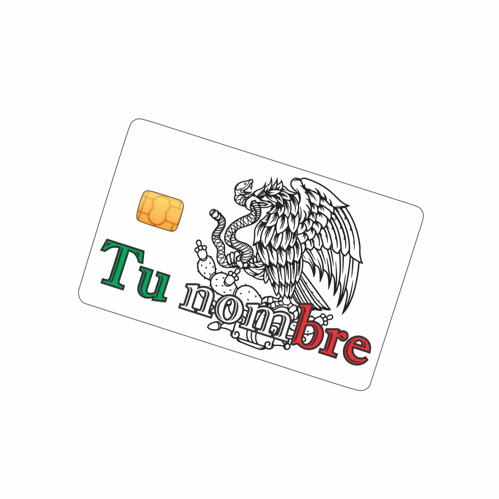Mx Black n White Debit Card Sticker with Personalized Name and Iconic Eagle Design for Customized Look