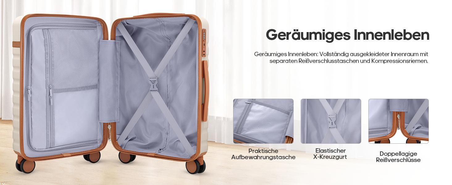 UKEIN Hardside Carry On Suitcase with Travel Backpack