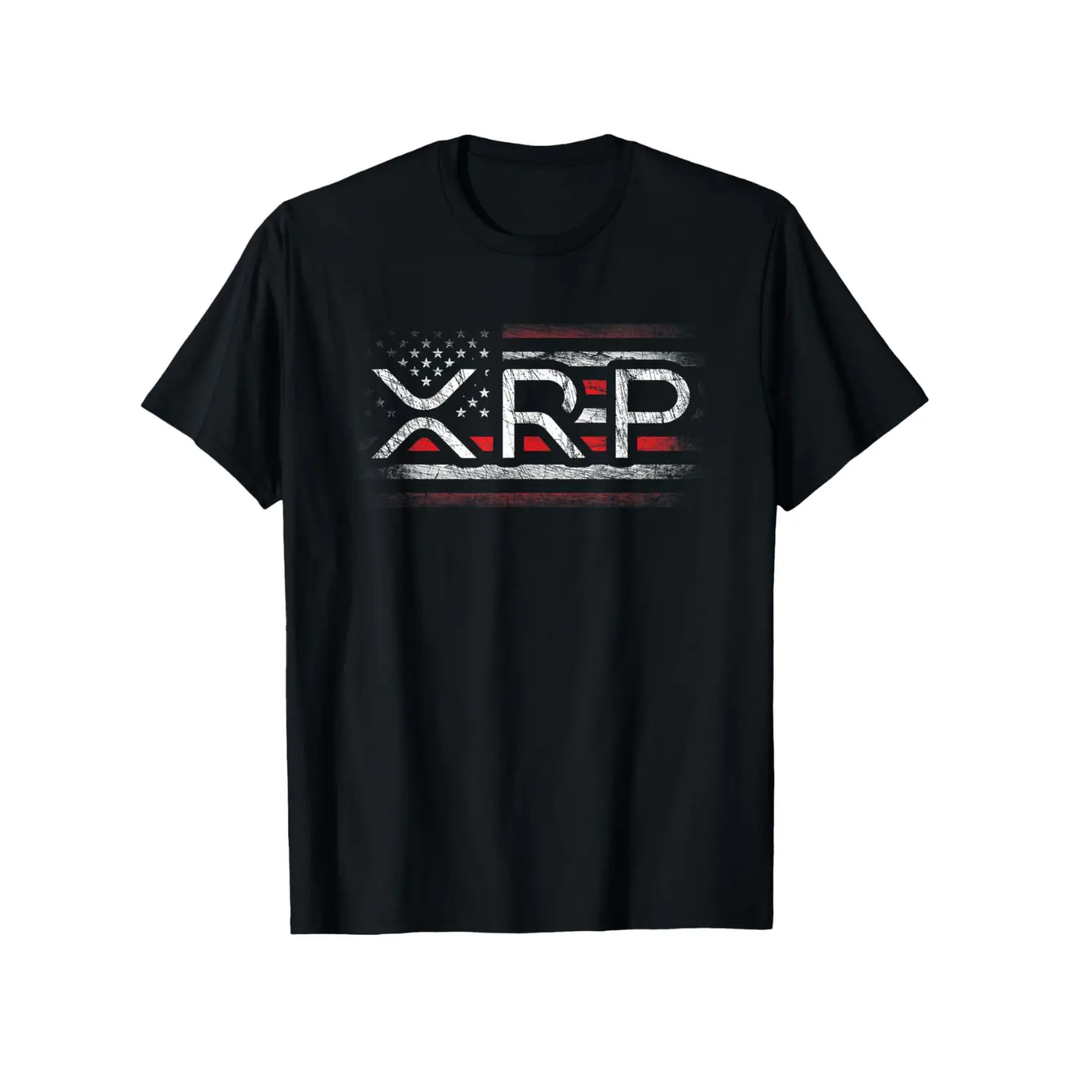 Summer Streetwear XRP Cryptocurrency American Flag T-Shirt Comfortable Cotton Summer Top For Men Geometric Pattern Football Tee