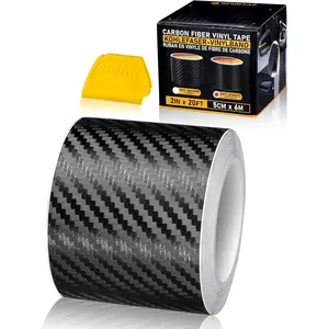 Carbon Fiber Wrap Black Vinyl Wrap for , 2 Inch x 20 ft Universal Chrome Delete Dry Carbon Fiber Tape  Door Edge Guards  Detailing Tape Overlay  Exterior Accessories