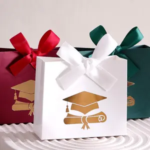20 Graduation Mini Gift Boxes, Cap and Scroll Design, Candy Box Set for Chocolates, Gummies, Small Gifts, DIY Stickers, Class Graduation Souvenirs