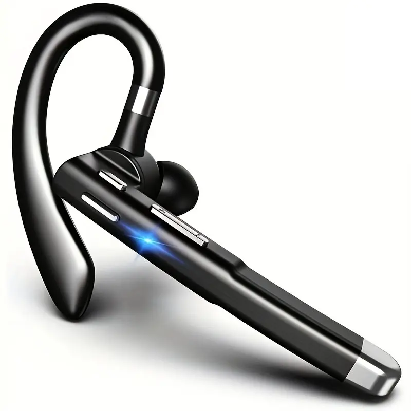 Bluetooth V6.1 Wireless Single Ear Audio Earbuds with Microphone, 24hr Driving Use, 60-Day Standby Battery Life, Compatible with iPhone, Android, Samsung, Laptops, Ideal for Truck Drivers (Black)