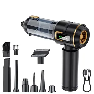 Katerk Handheld Car Vacuum Portable Cordless 16000Pa High Power Mini Rechargeable 4-in-1 Compressed Air Duster Blower Pump Wireless for Car Office Home Cleaning