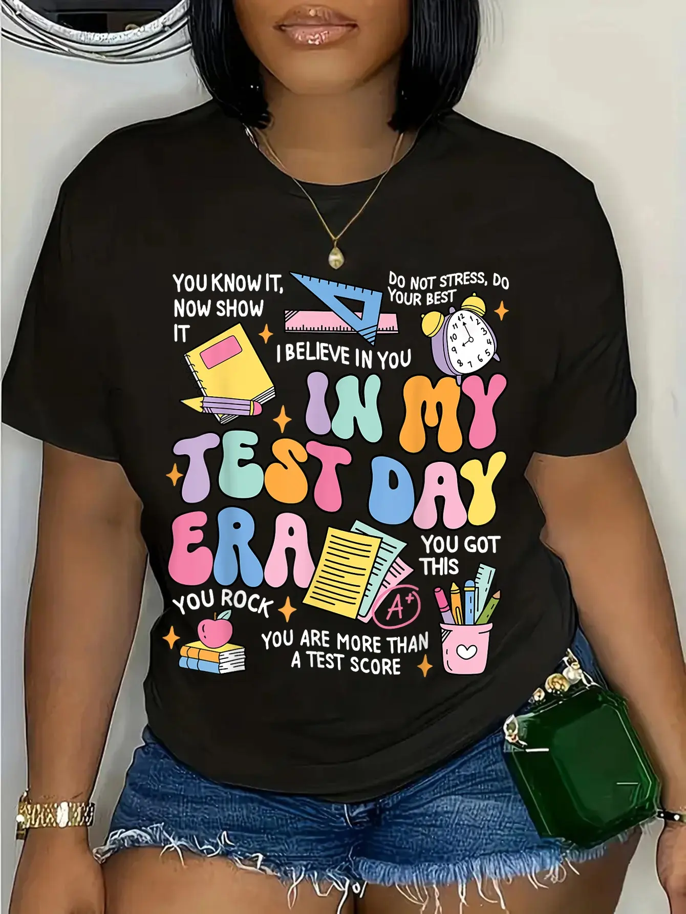 100% Cotton In My Test Day Era Retro Groovy Testing Day Teacher Student T-Shirt