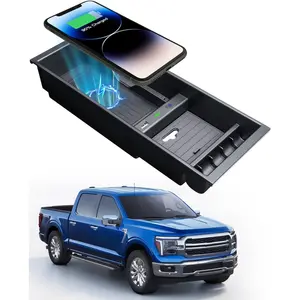 Charger for F150 2009-2023 2024 2025, Center Console Organizer Box for  F150 Accessories F-150 2009-2014 2015 2016 2017 2018 2019 2020 2021 2022 2023 2024 2025