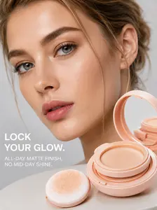 2-in-1 Cushion BB Cream Foundation, Compact Powder + Liquid Finish, Smooth Luminous Look, Buildable Coverage, Lightweight, Long-Lasting Everyday Makeupe texture and concealer.for oily skin for dry skin for sensitive skin women