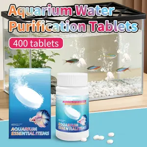 Fish Tank Water Purifier Tablets, 1 Bottle/400 Pieces, Special Formula for Improved Water Quality, Removes Residual Chlorine, Suitable for Pools