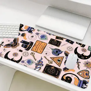 Tarot Magic Mystical Gothic Pattern Mouse Pad, Rectangle Gaming Mouse Pad, Non-Slip Rubber Base Stitched Edge Desk Pad, Gaming Desk Accessory for Home Office Game Room