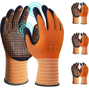 3 Pairs LT5619 Work Gloves Micro-Foam Nitrile Coated, Level 4 Abrasion Resistant Nylon Working Gloves with Micro Dot Grip for Men Women, Touchscreen, for Automotive Electronic Assembly, Large