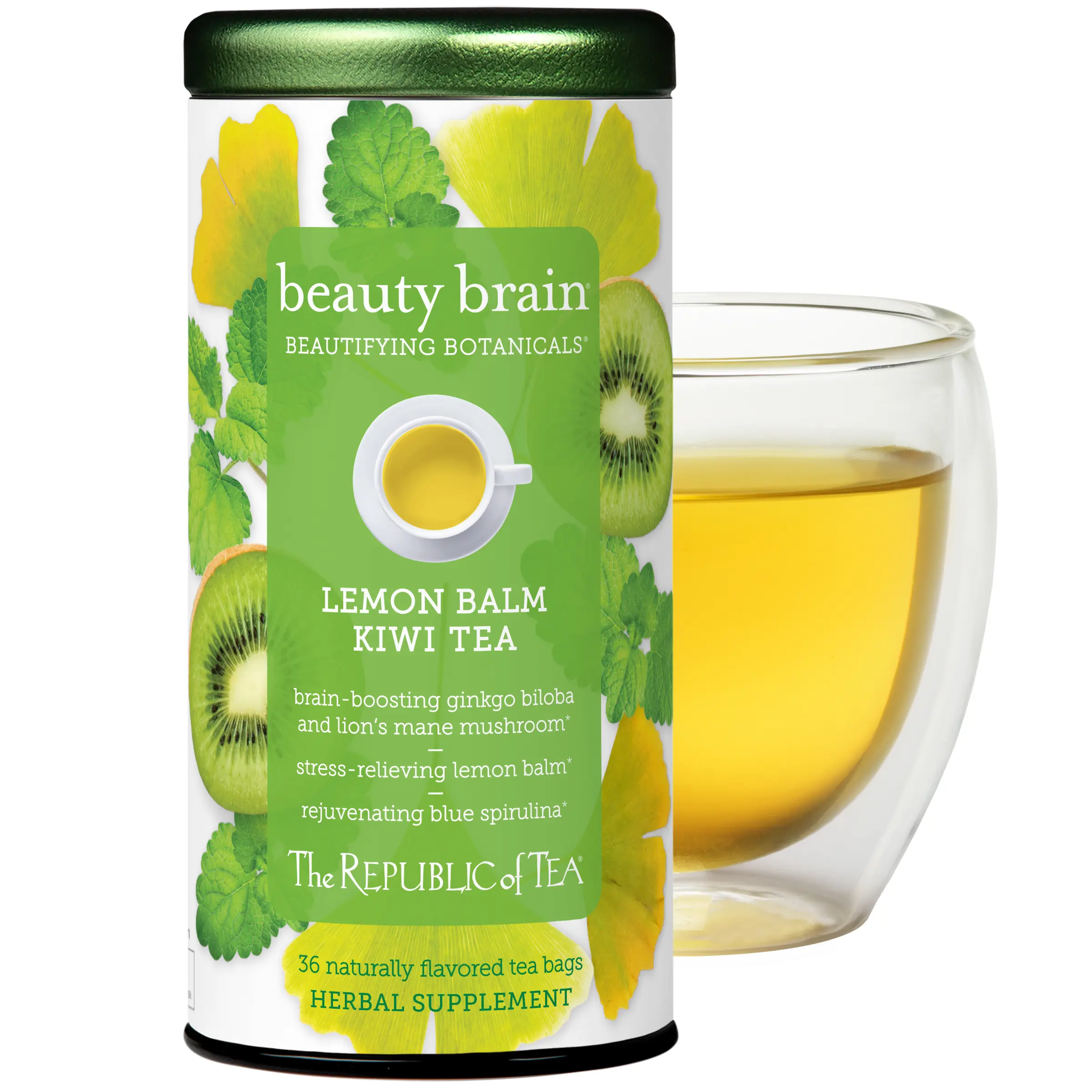 The Republic of Tea Beautifying Botanicals Beauty Brain Herbal Tea, 36 Tea Bags