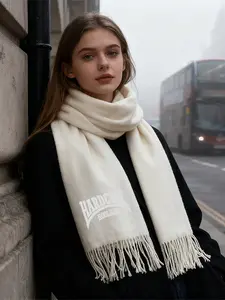 Hardcore Hooligan Stylish Soft Fringe Scarf Winter Autumn Warm Accessories for Casual Wear Street Fashion Enthusiasts Ideal Christmas Thanksgiving Birthday Gift for Trendy Men and Women Staying Cozy Out