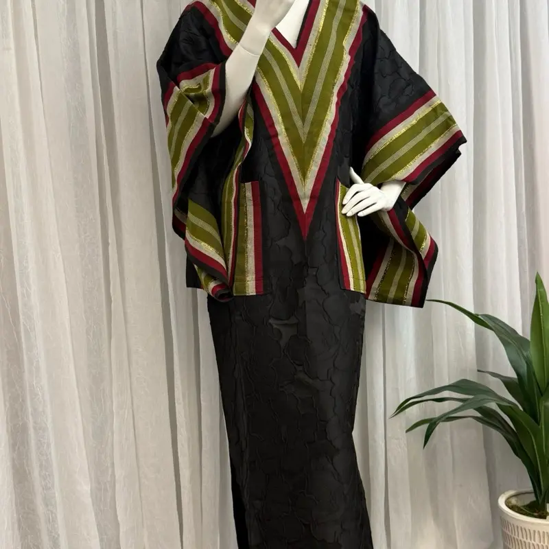 Luxury Black Brocade Bubu Dress Womenswear