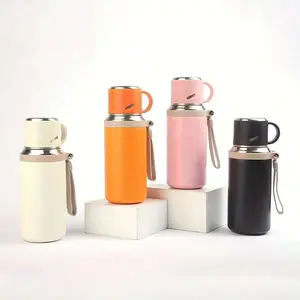 function 600ml 21 Oz Large Capacity 316 Stainless Steel Vacuum Bottle, Cap & Cup 2 Hot Water Bottle, Hot Water Cup, Double Insulation, Ultra Portable, Versatile Design, Perfect For Travel, Home, Office, School And Unique Birthday Gifts, Father Christm as