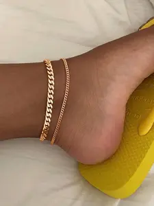 Minimalist Temperament Chain Design Anklet, Fashionable Jewelry for Women & Girls, Trendy All-match & Exquisite Jewelry for Birthday Gift