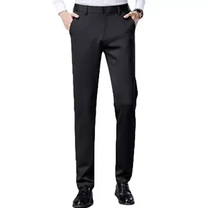Male Pants Stretchy Sports Men's Fast Dry Trousers Spring Autumn Full Length Straight Office Black Navy Work Pants High-Elasticity Wrinkle-Resistant