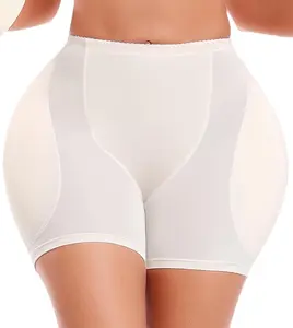Women's Padded High Waist Shapewear Butt Lift Panties with Removable Pad Mid-Waist Shorts