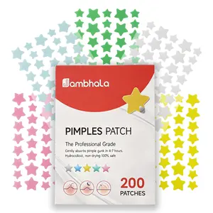 200 Count Star Pimple Patches, Hydrocolloid Acne Patches, Colorful Zit Covers with Tea Tree Oil
