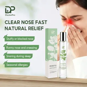 DoctorPro Nasal Care Essential Oil Relieves Nasal Congestion, Rhinitis, and Sinusitis — Contains Menthol and Other Plant-based Ingredients — Suitable for Seasonal Changes, Home Use, Travel, and Nighttime Care — Roller Massage Design