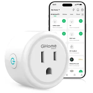 Smart WiFi Plugs Work with Alexa and Google Home 10A Smart Home Outlet Timer with App Remote Control and Voice Control No Hub Required 2.4GHz Wi-Fi Only ETL FCC Listed Compact Design White