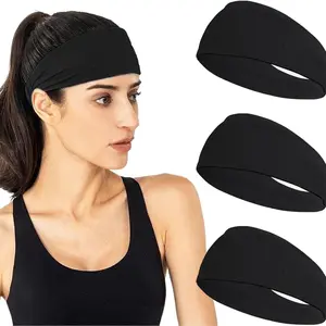 Unisex Elastic Sports Headband, Sweat Absorbing Quick-Dry Workout Band, Non-Slip Breathable Gym Accessory for Men & Women, Sweat Wicking Headband