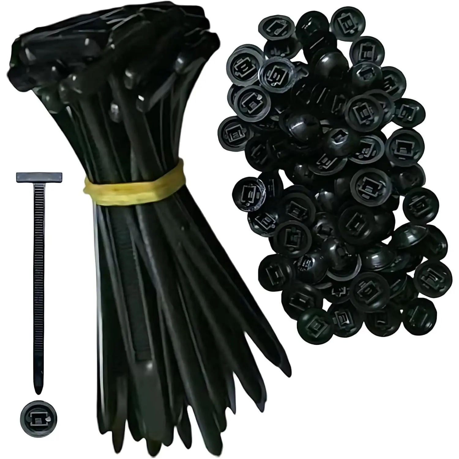 Heavy Duty Self-Locking Nylon Cable Ties with Pin & Button Design – UV Resistant Zip Ties for Automotive Repair, Car Body & Daily Fixing,Heavy Duty Universal Cable Tie Buckle