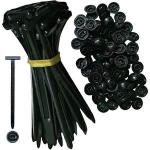 Heavy Duty Self-Locking Nylon Cable Ties with Pin & Button Design – UV Resistant Zip Ties for Automotive Repair, Car Body & Daily Fixing,Heavy Duty Universal Cable Tie Buckle