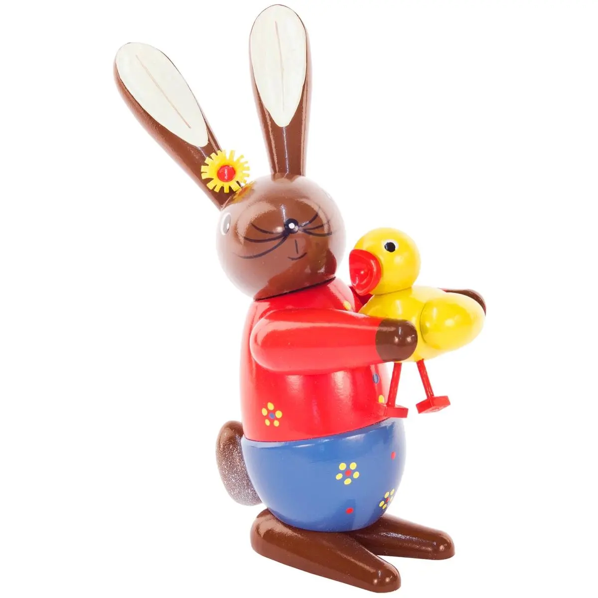 Alexander Taron 224-754 Dregeno Easter Decoration, Rabbit Mascot Hanging Ornament Holding Chick, Rabbit Mascot Hanging Ornaments