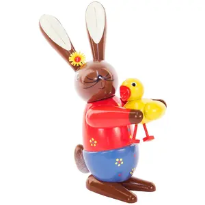 Alexander Taron 224-754 Dregeno Easter Ornament Rabbit Holding Chick