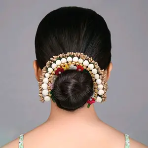 Half Indian Hair Gajra with tie strings for Hair Flower Hair Accessory