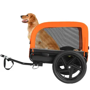 Sepnine Dog Bike Trailer and Puppy Stroller, Waterproof Pet Carrier with Easy Folding Cart Frame, Quick Release Wheel, Non-Slip Floor, Internal Leash, for Small and Medium Pets up to 66LBS, Blue