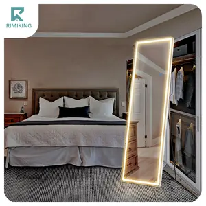 [FathersDayGift] RIMIKING LED Full-Length Mirror, Dimmable & Touch Control, Wall-Mounted & Free-Standing, HD Reflection, Home & Salon, FYLED-2164N