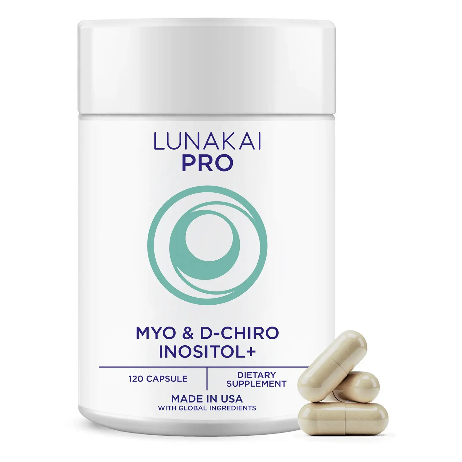 Lunakai PRO - Clinically Studied USA Made Myo-Inositol & D-Chiro Inositol Supplement for Women - 40:1 Ratio 4000mg with CoQ10 Folate & Vitamin D3 - Daily Hormone Balance & Ovarian Support - 120ct