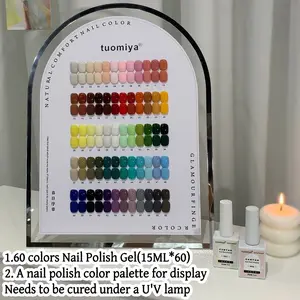Tuomiya 60-Color Nail Polish Gel Set, Includes Color Palette for Display, Perfect Gift for Manicure Salons, Professional Nail Art Supplies